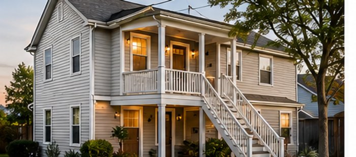An owner-occupied multifamily property with rented units