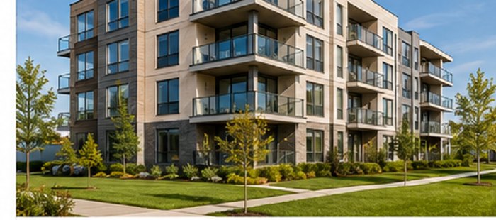 A condominium building with units rented to tenants