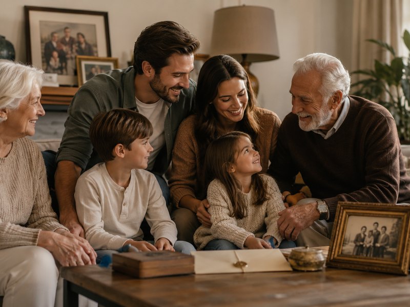 A multigenerational family together, representing legacy and inheritance planning